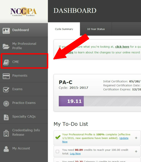 NCCPA Instruction Step 1
