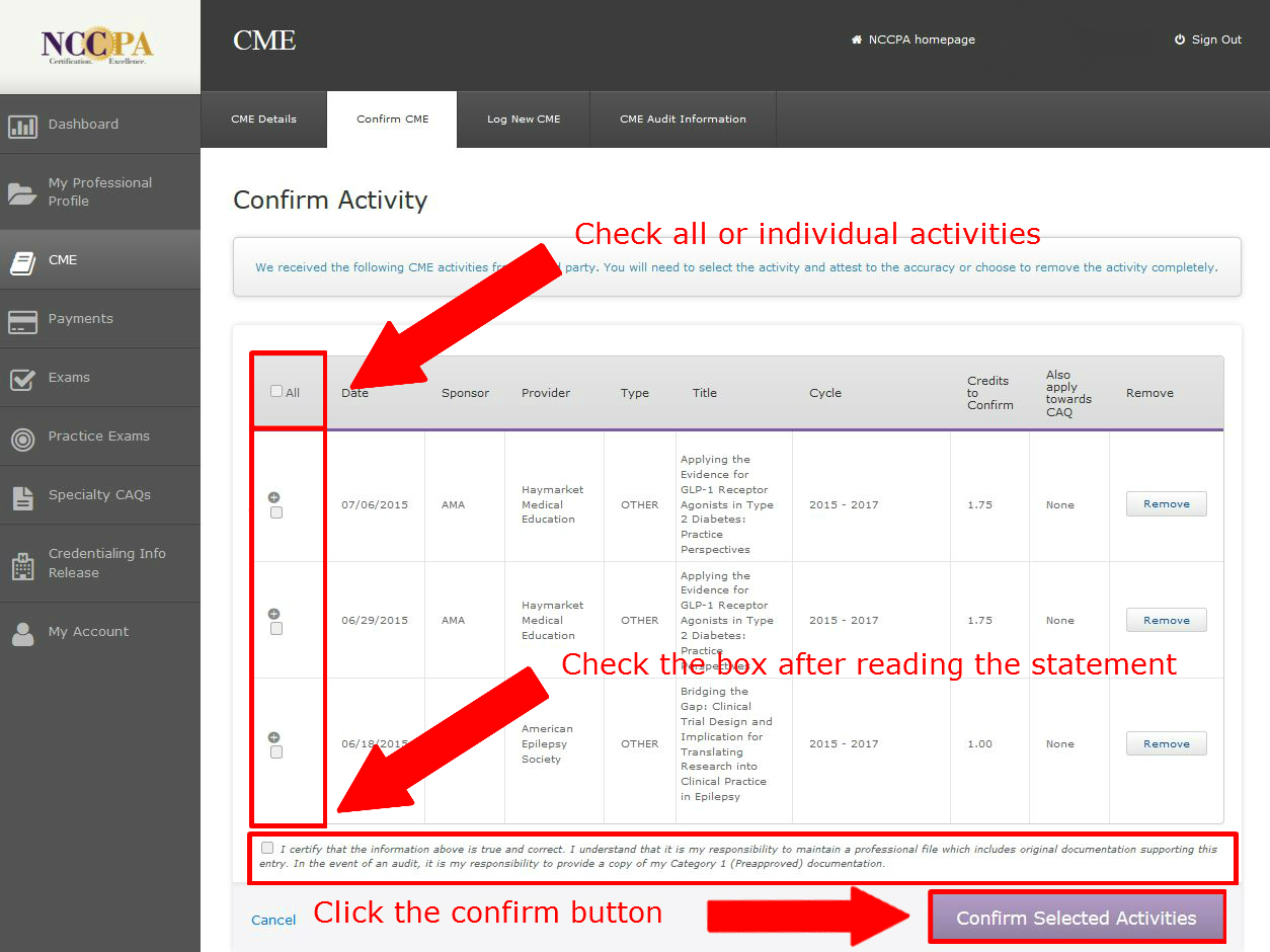 NCCPA Instruction Step 3